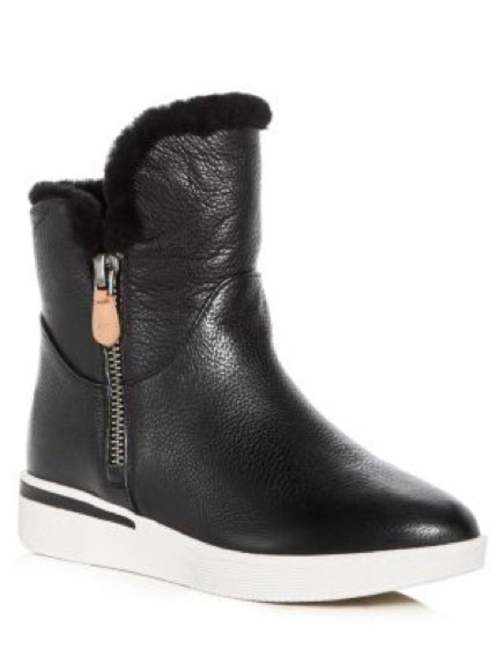 Gentle Souls Kenneth Cole Hazel-Levitt Leather & Shearling Sneaker Booties 6.5